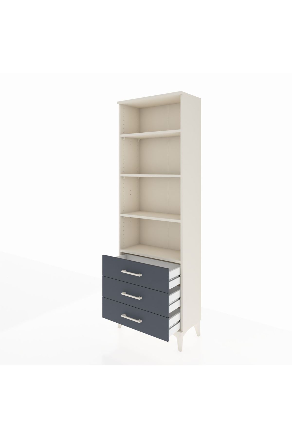 Arges Dolap 4 Raflı 3 Çekmeceli 60x30x182 - S23M037V2A