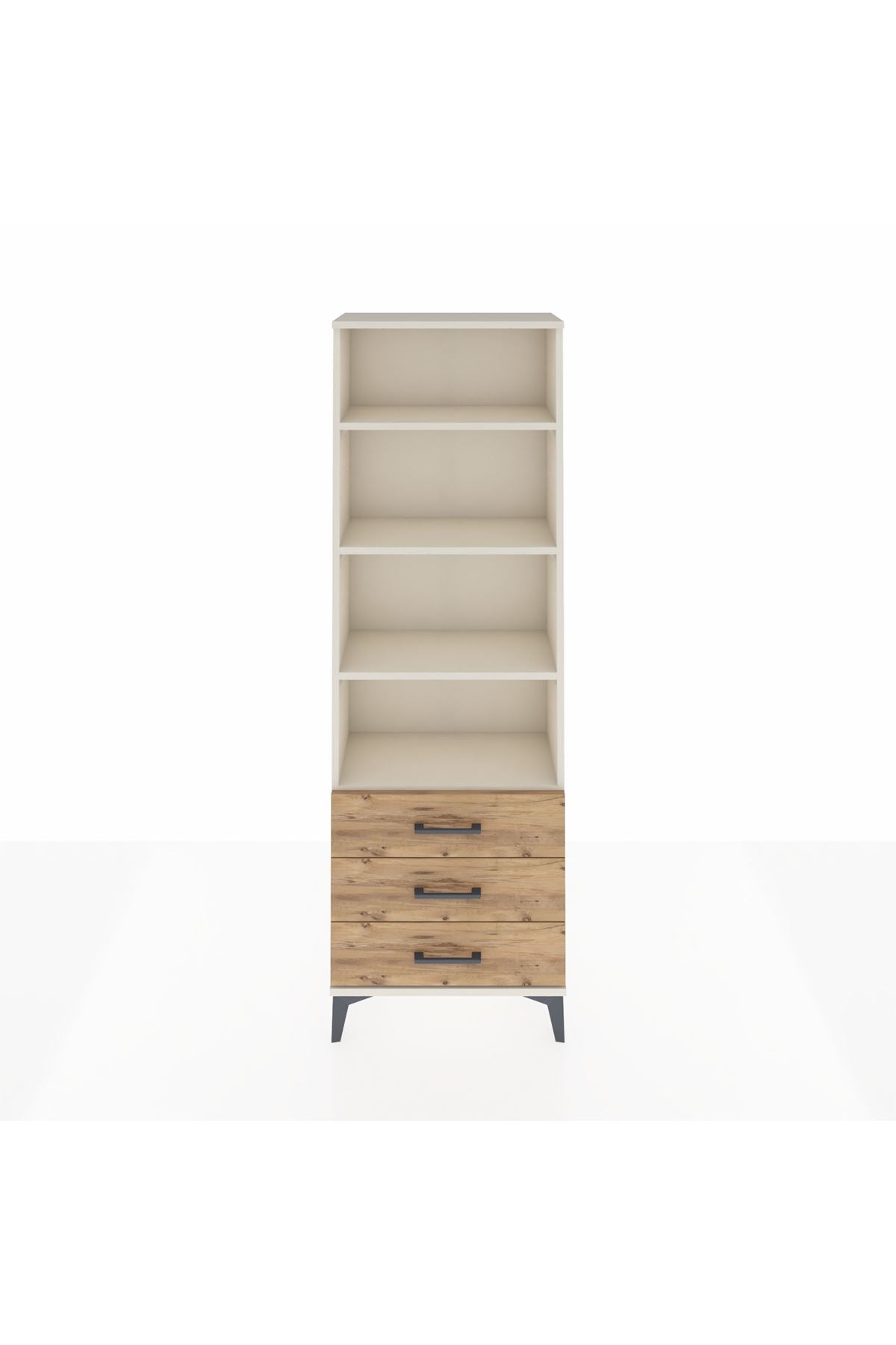 Arges Dolap 4 Raflı 3 Çekmeceli 60x30x182 - S23M037V3A