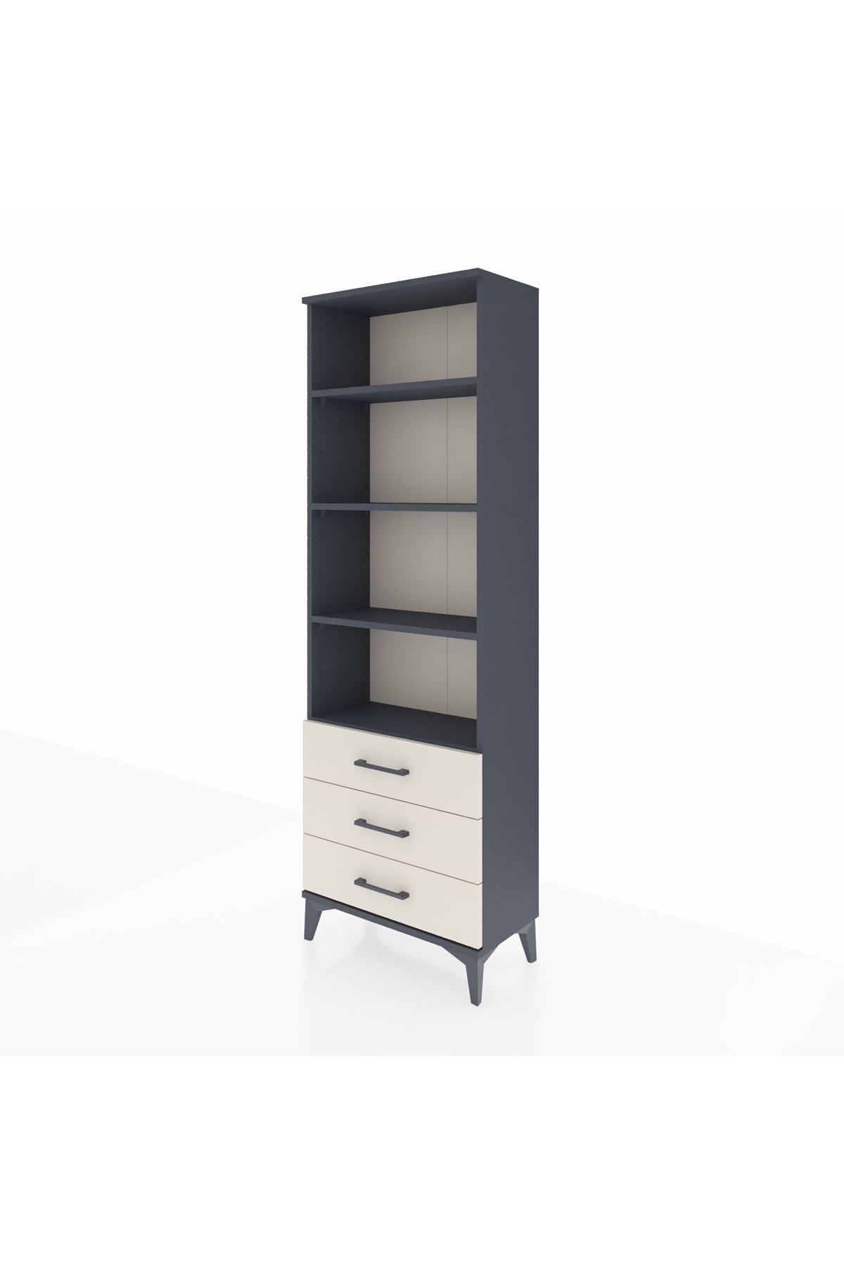 Arges Dolap 4 Raflı 3 Çekmeceli 60x30x182 - S23M037V4A
