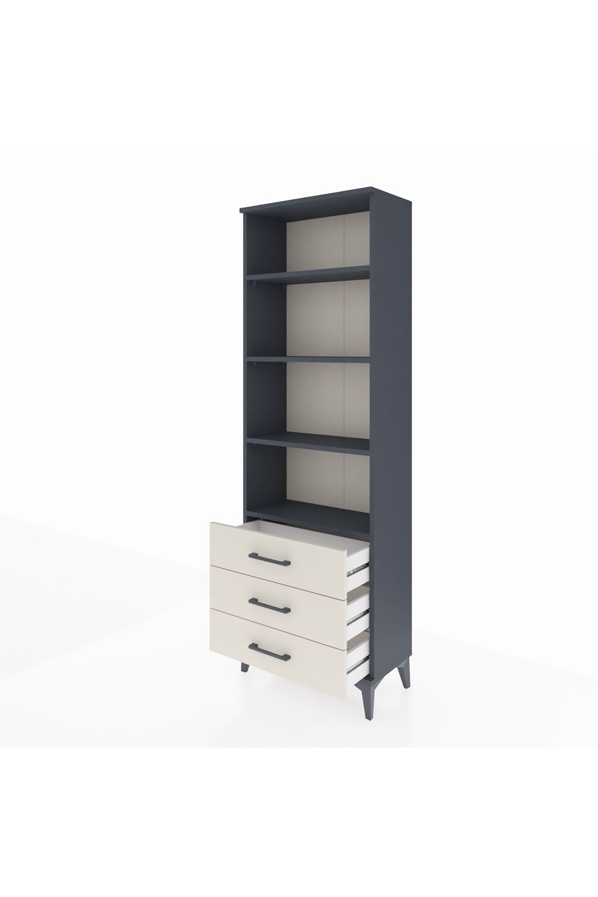 Arges Dolap 4 Raflı 3 Çekmeceli 60x30x182 - S23M037V4A