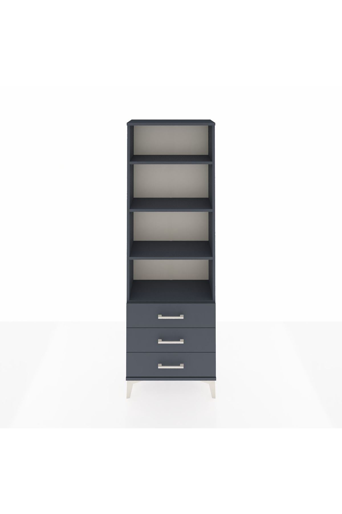 Arges Dolap 4 Raflı 3 Çekmeceli 60x30x182 - S23M037V5A