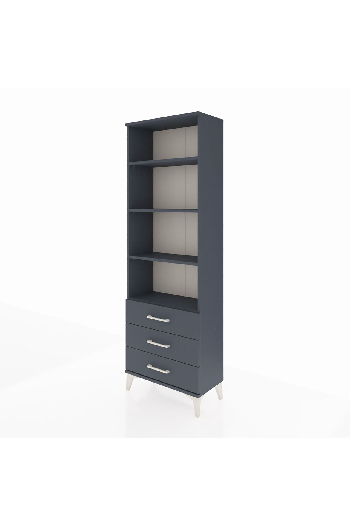 Arges Dolap 4 Raflı 3 Çekmeceli 60x30x182 - S23M037V5A