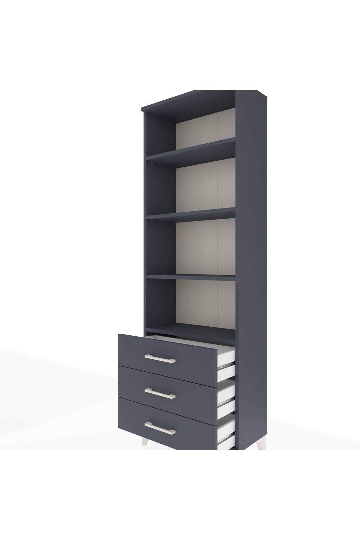 Arges Dolap 4 Raflı 3 Çekmeceli 60x30x182 - S23M037V5A