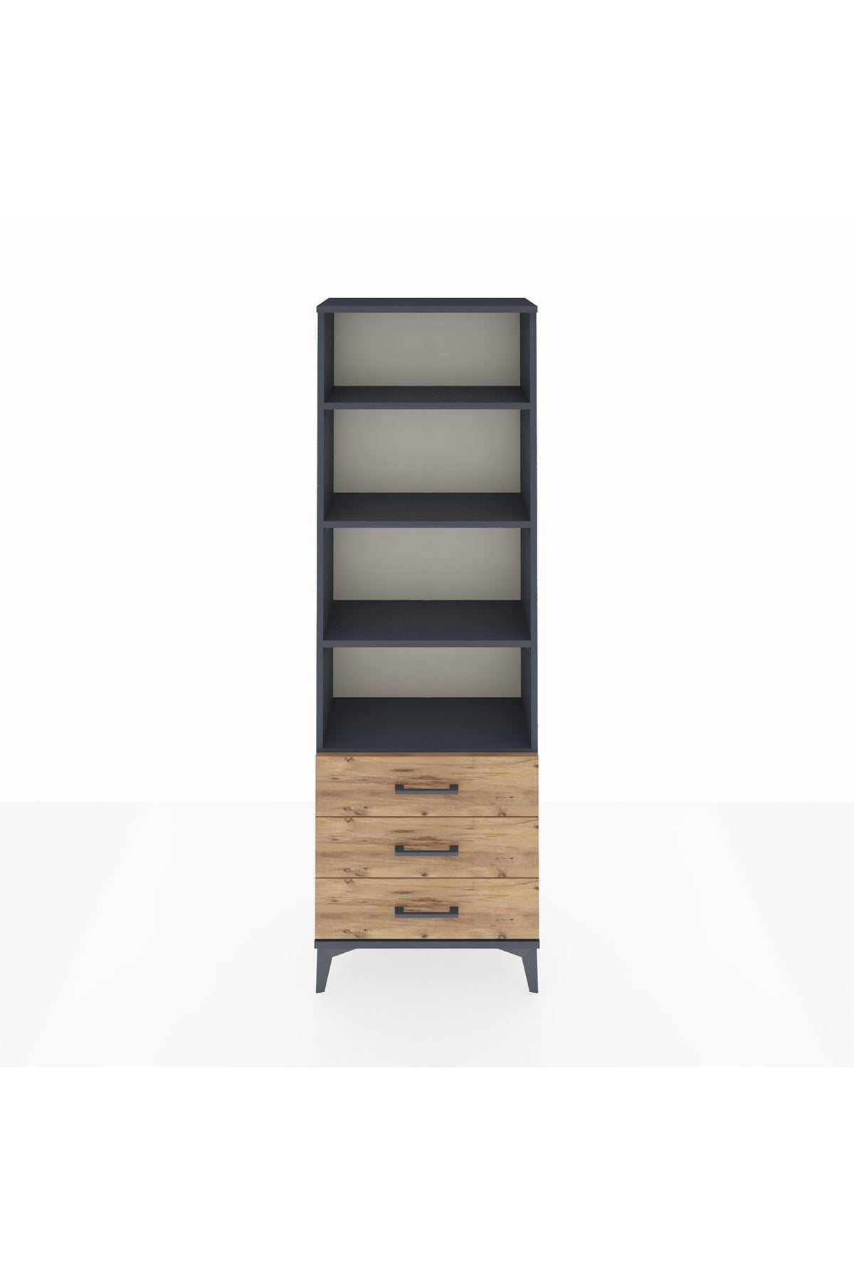 Arges Dolap 4 Raflı 3 Çekmeceli 60x30x182 - S23M037V6A