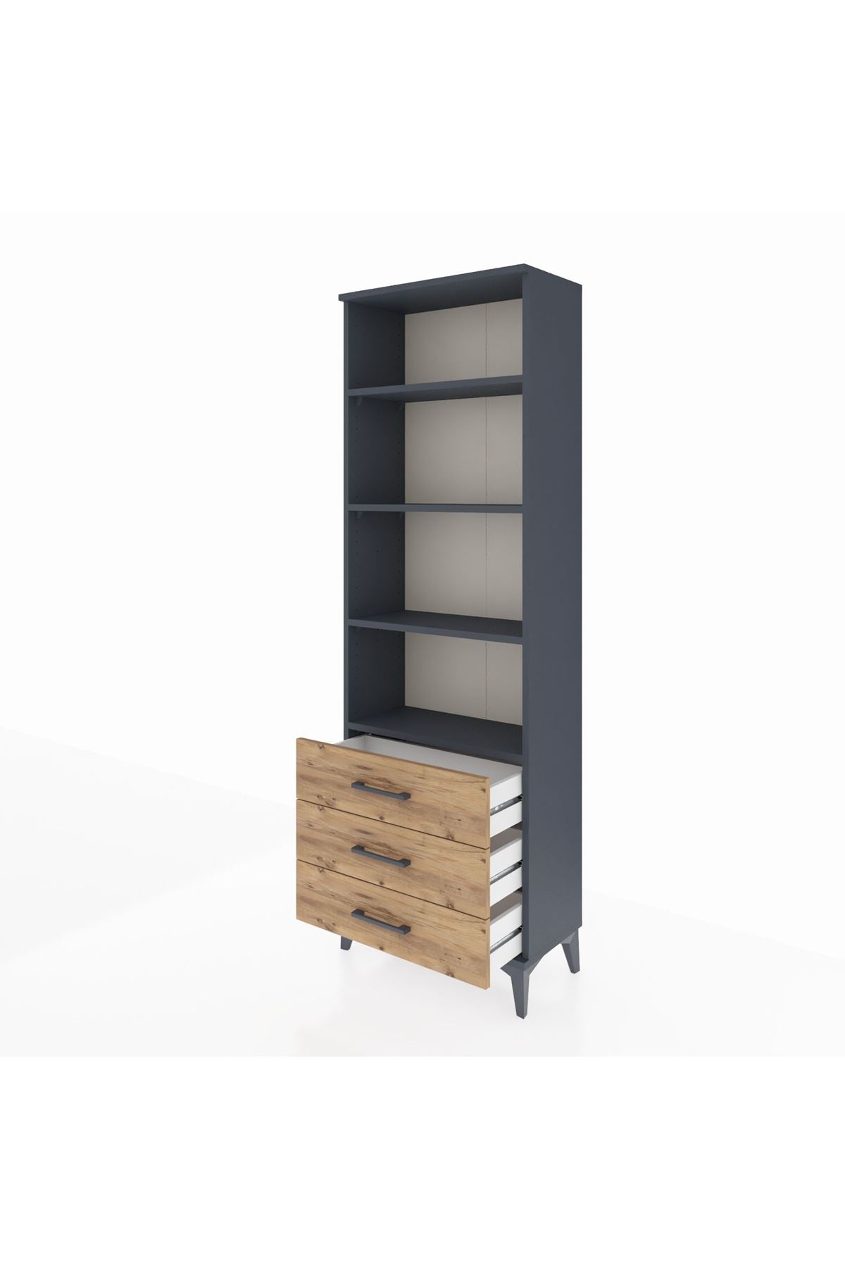 Arges Dolap 4 Raflı 3 Çekmeceli 60x30x182 - S23M037V6A