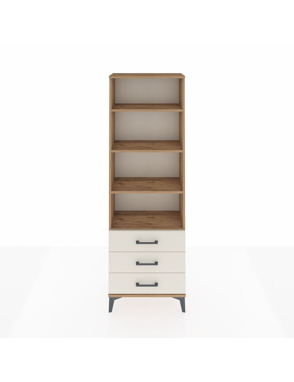 Arges Dolap 4 Raflı 3 Çekmeceli 60x30x182 - S23M037V7A