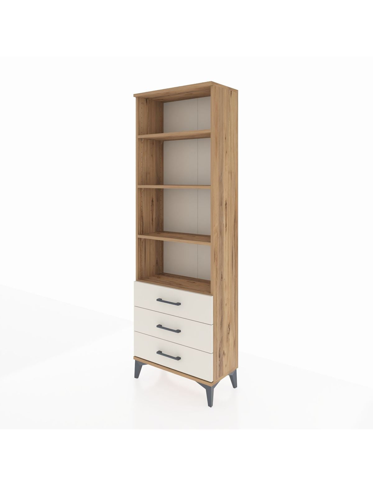 Arges Dolap 4 Raflı 3 Çekmeceli 60x30x182 - S23M037V7A