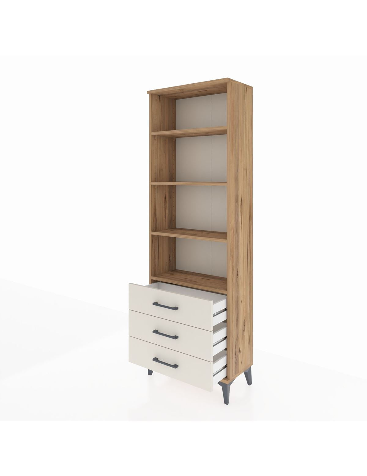 Arges Dolap 4 Raflı 3 Çekmeceli 60x30x182 - S23M037V7A