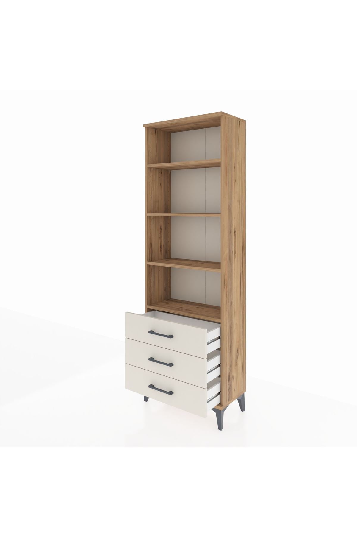 Arges Dolap 4 Raflı 3 Çekmeceli 60x30x182 - S23M037V7A