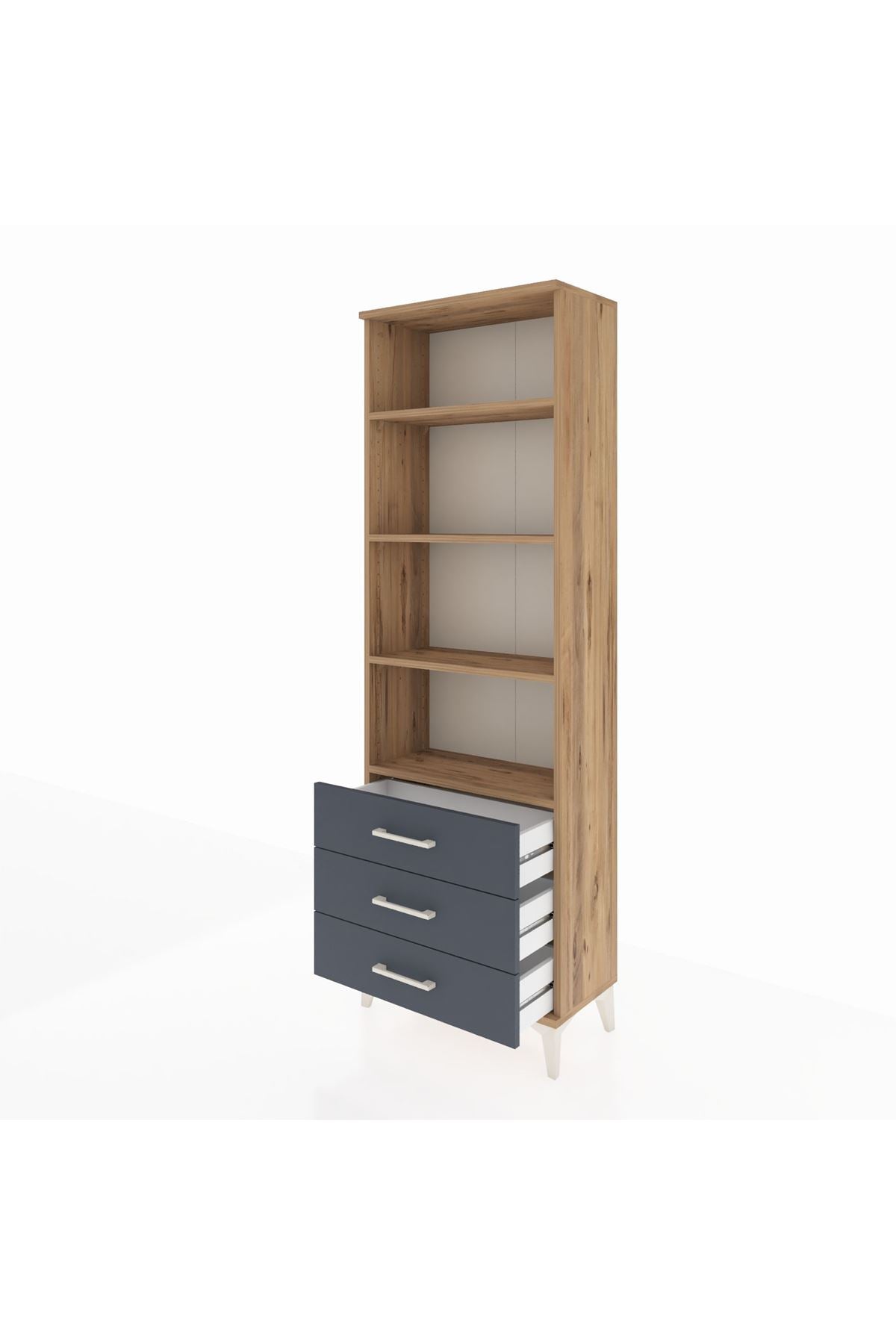 Arges Dolap 4 Raflı 3 Çekmeceli 60x30x182 - S23M037V8A