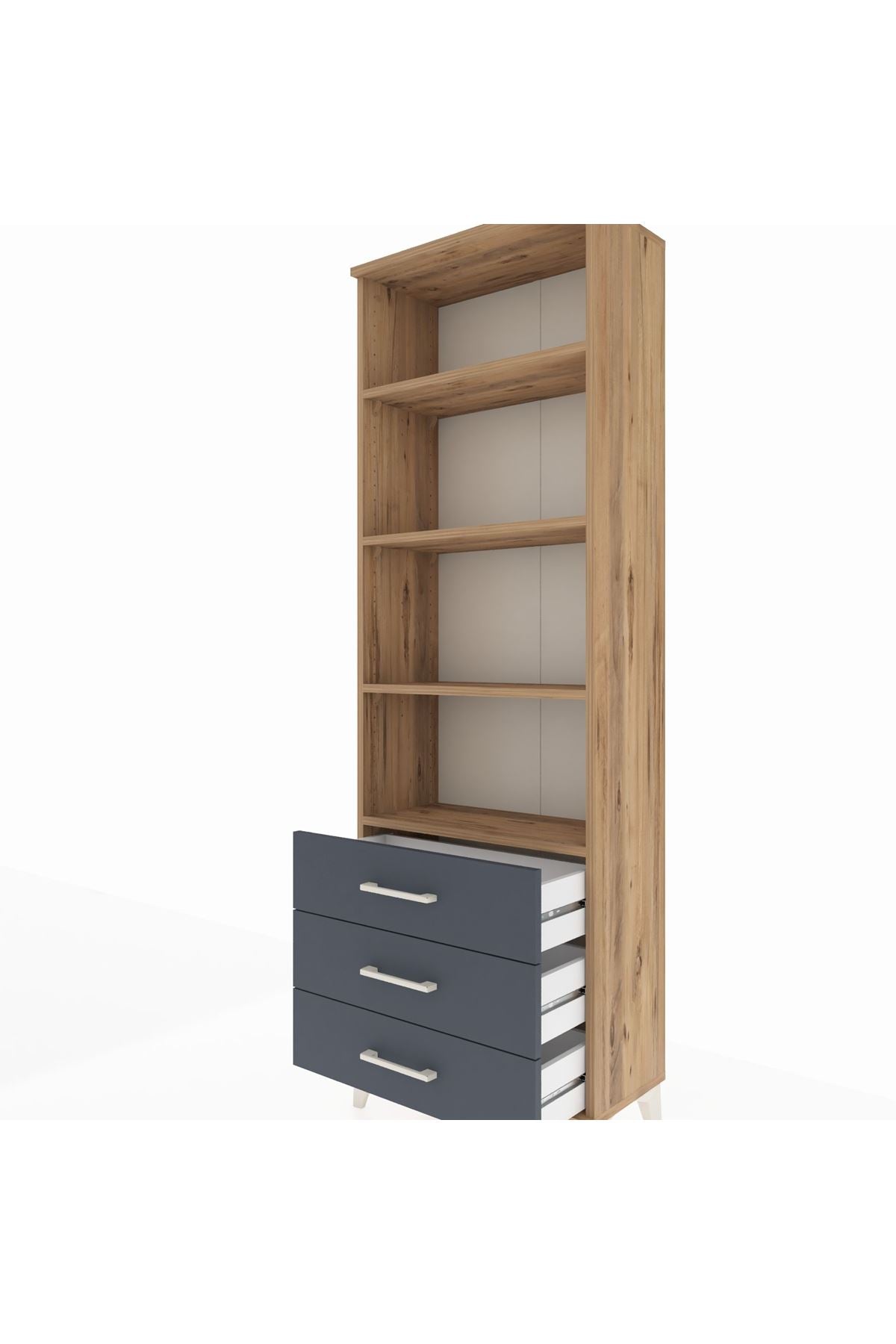 Arges Dolap 4 Raflı 3 Çekmeceli 60x30x182 - S23M037V8A