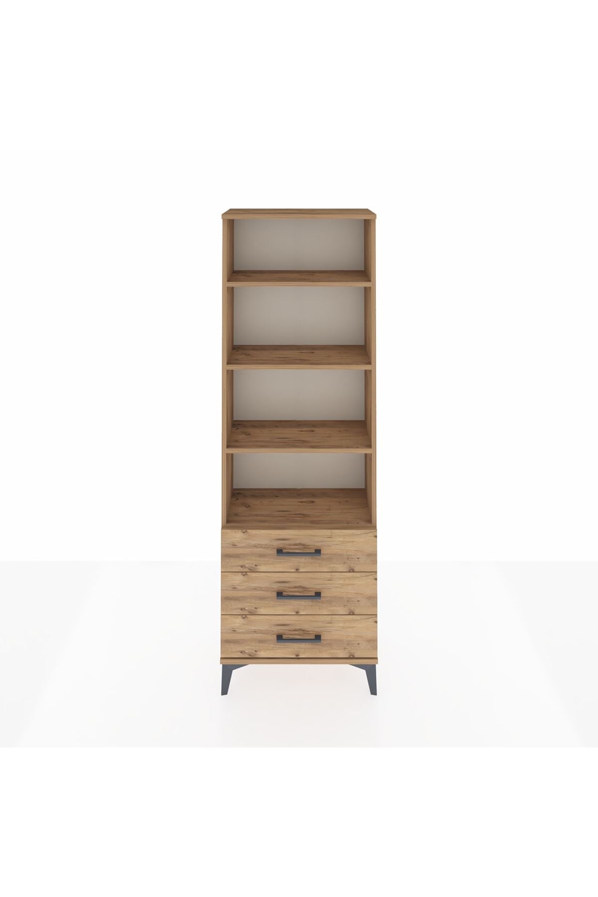 Arges Dolap 4 Raflı 3 Çekmeceli 60x30x182 - S23M037V9A
