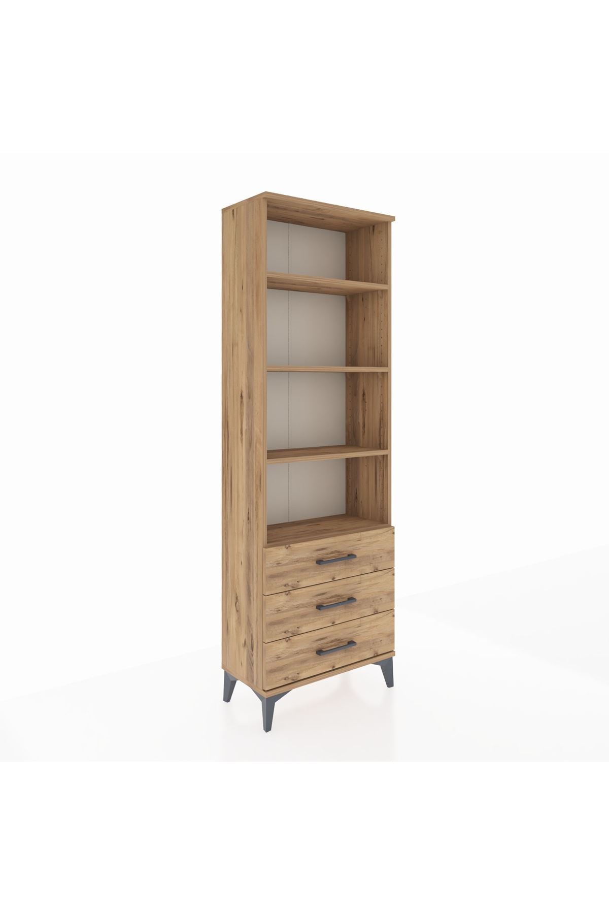 Arges Dolap 4 Raflı 3 Çekmeceli 60x30x182 - S23M037V9A