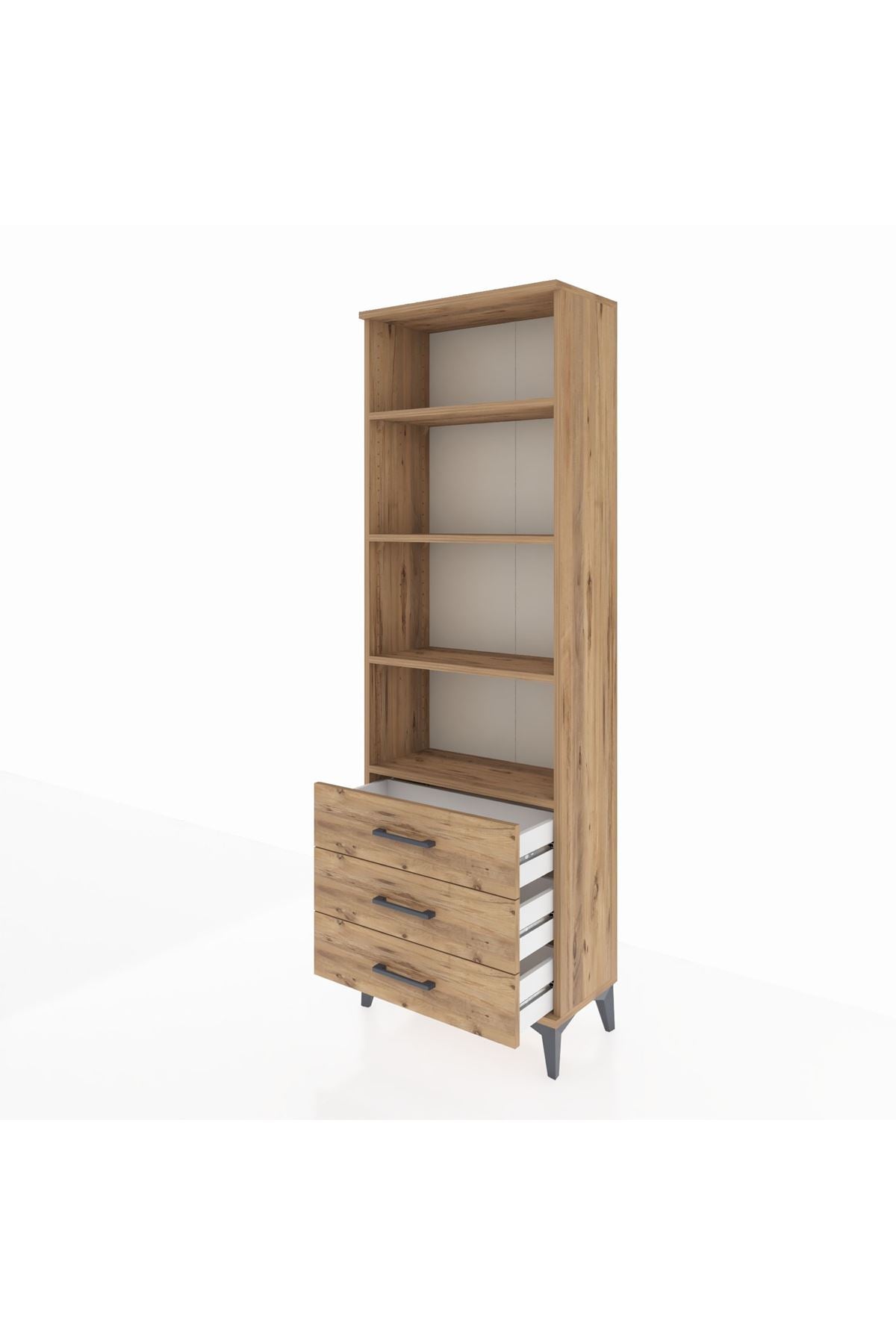 Arges Dolap 4 Raflı 3 Çekmeceli 60x30x182 - S23M037V9A