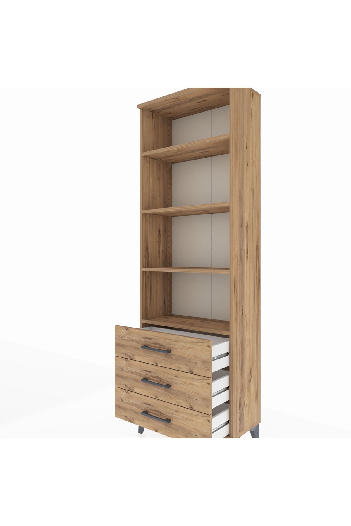 Arges Dolap 4 Raflı 3 Çekmeceli 60x30x182 - S23M037V9A