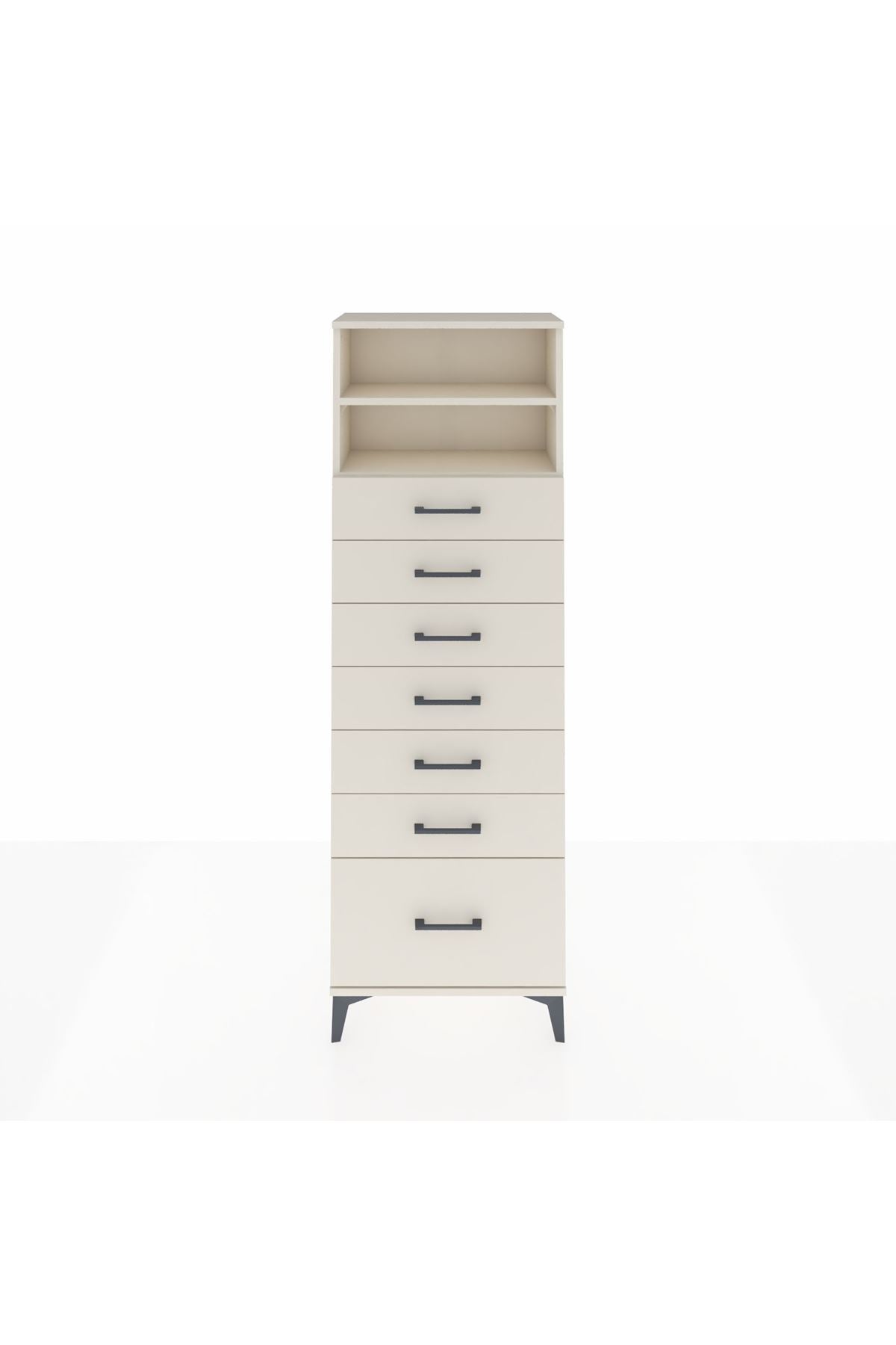Arges Dolap 2 Raflı 7 Çekmeceli 60x30x182 - S23M038V1A