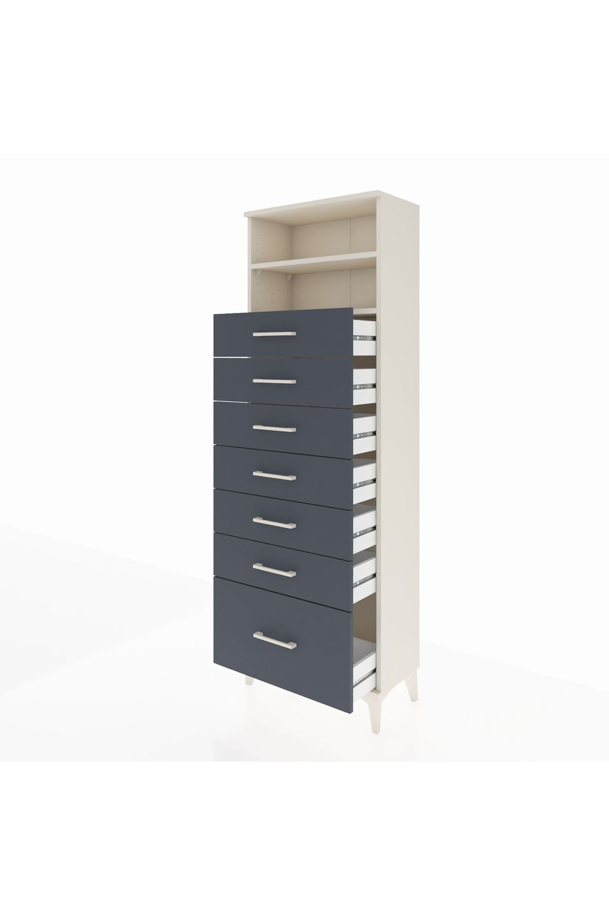 Arges Dolap 2 Raflı 7 Çekmeceli 60x30x182 - S23M038V2A