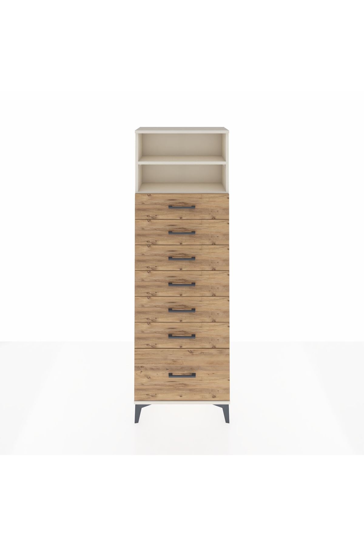 Arges Dolap 2 Raflı 7 Çekmeceli 60x30x182 - S23M038V3A