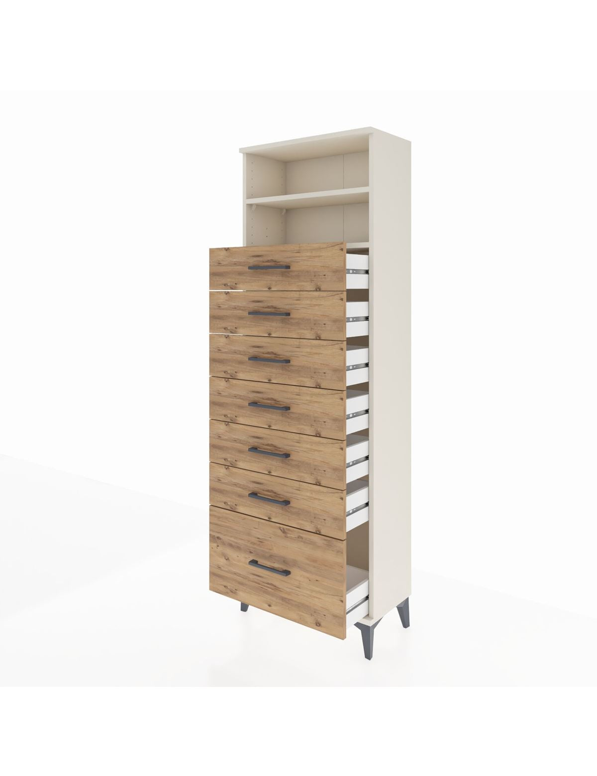 Arges Dolap 2 Raflı 7 Çekmeceli 60x30x182 - S23M038V3A