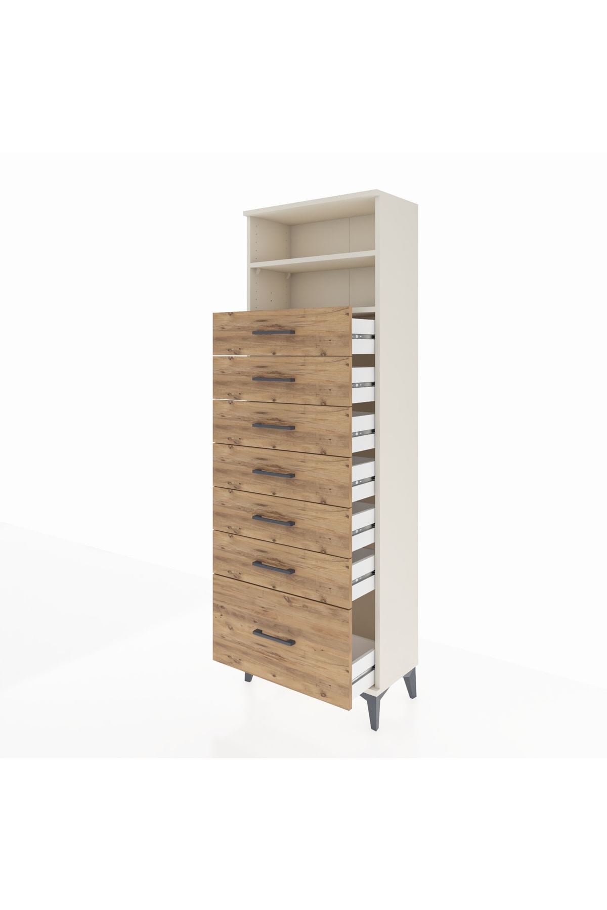 Arges Dolap 2 Raflı 7 Çekmeceli 60x30x182 - S23M038V3A