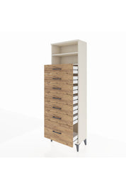 Arges Dolap 2 Raflı 7 Çekmeceli 60x30x182 - S23M038V3A
