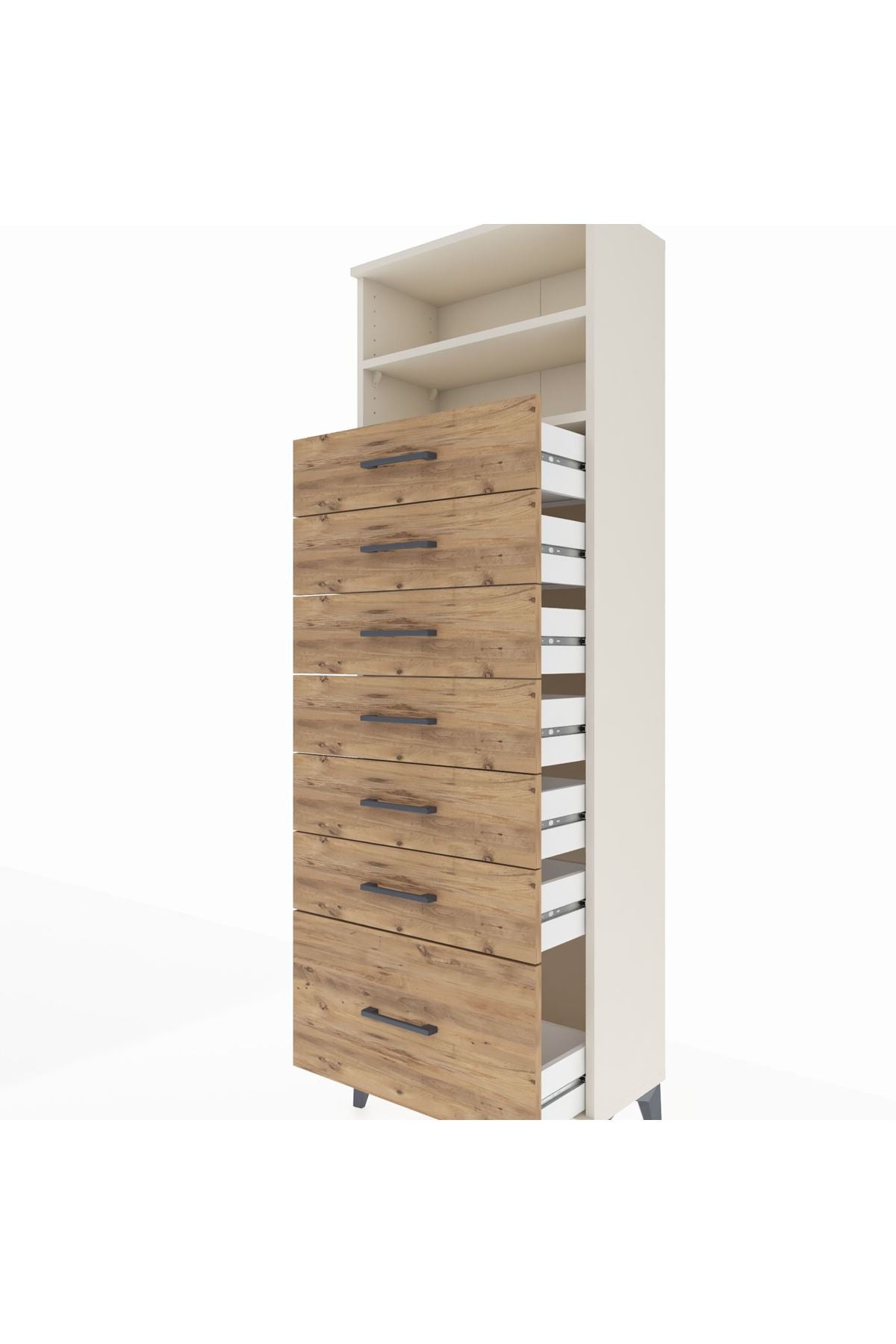 Arges Dolap 2 Raflı 7 Çekmeceli 60x30x182 - S23M038V3A