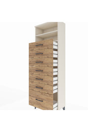 Arges Dolap 2 Raflı 7 Çekmeceli 60x30x182 - S23M038V3A