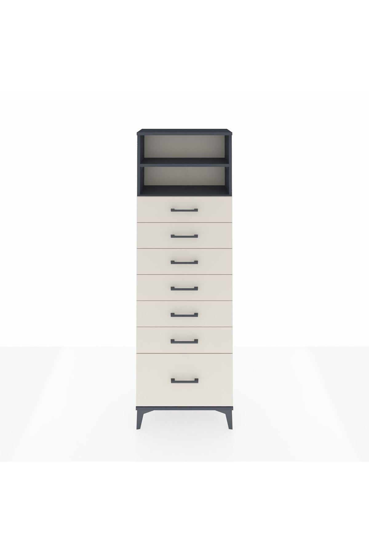 Arges Dolap 2 Raflı 7 Çekmeceli 60x30x182 - S23M038V4A