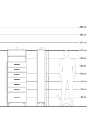 Arges Dolap 2 Raflı 7 Çekmeceli 60x30x182 - S23M038V5A