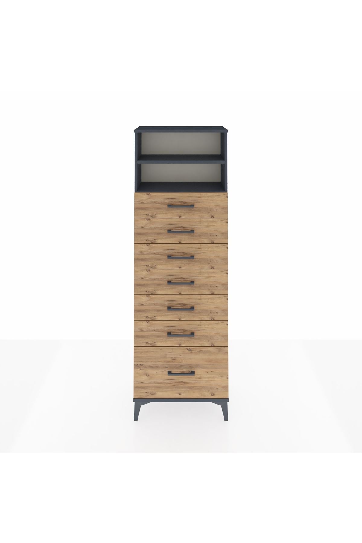 Arges Dolap 2 Raflı 7 Çekmeceli 60x30x182 - S23M038V6A