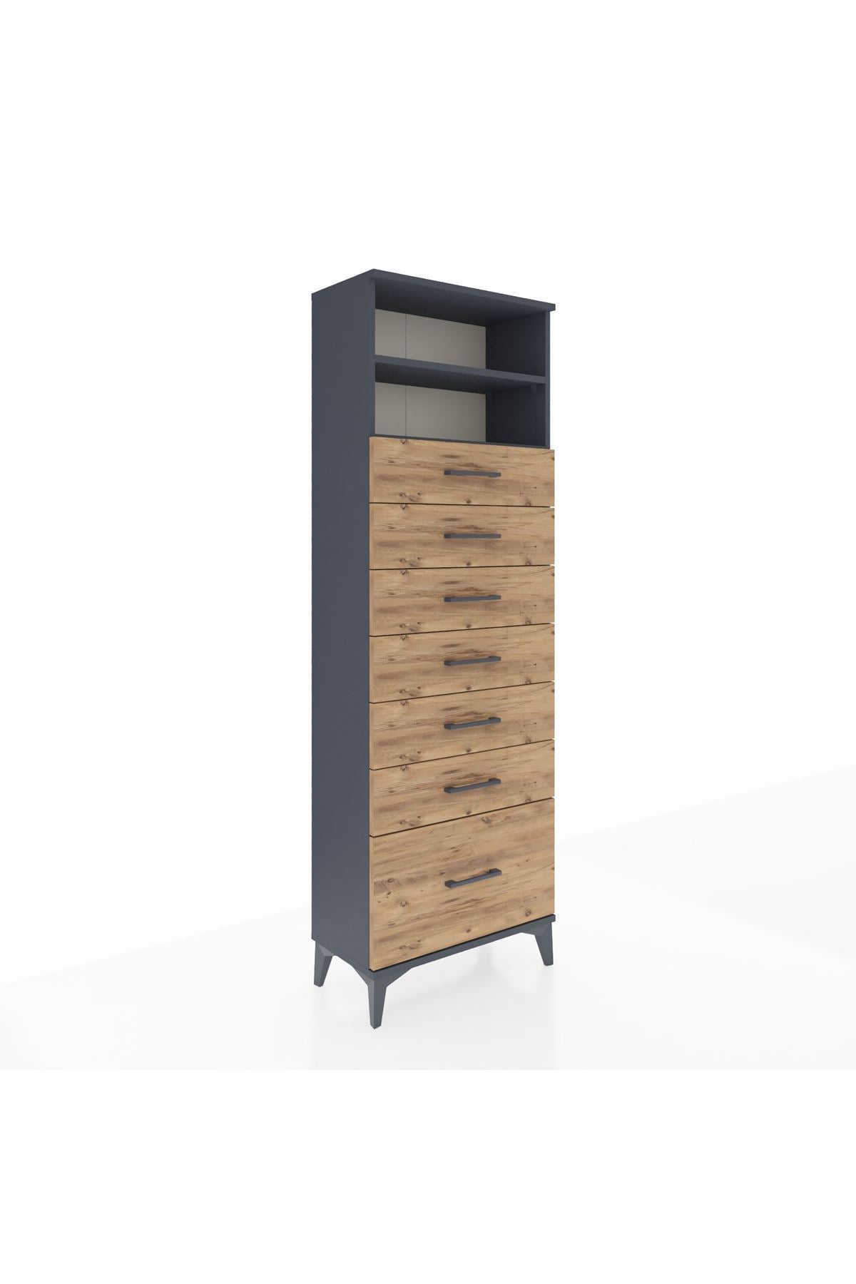 Arges Dolap 2 Raflı 7 Çekmeceli 60x30x182 - S23M038V6A