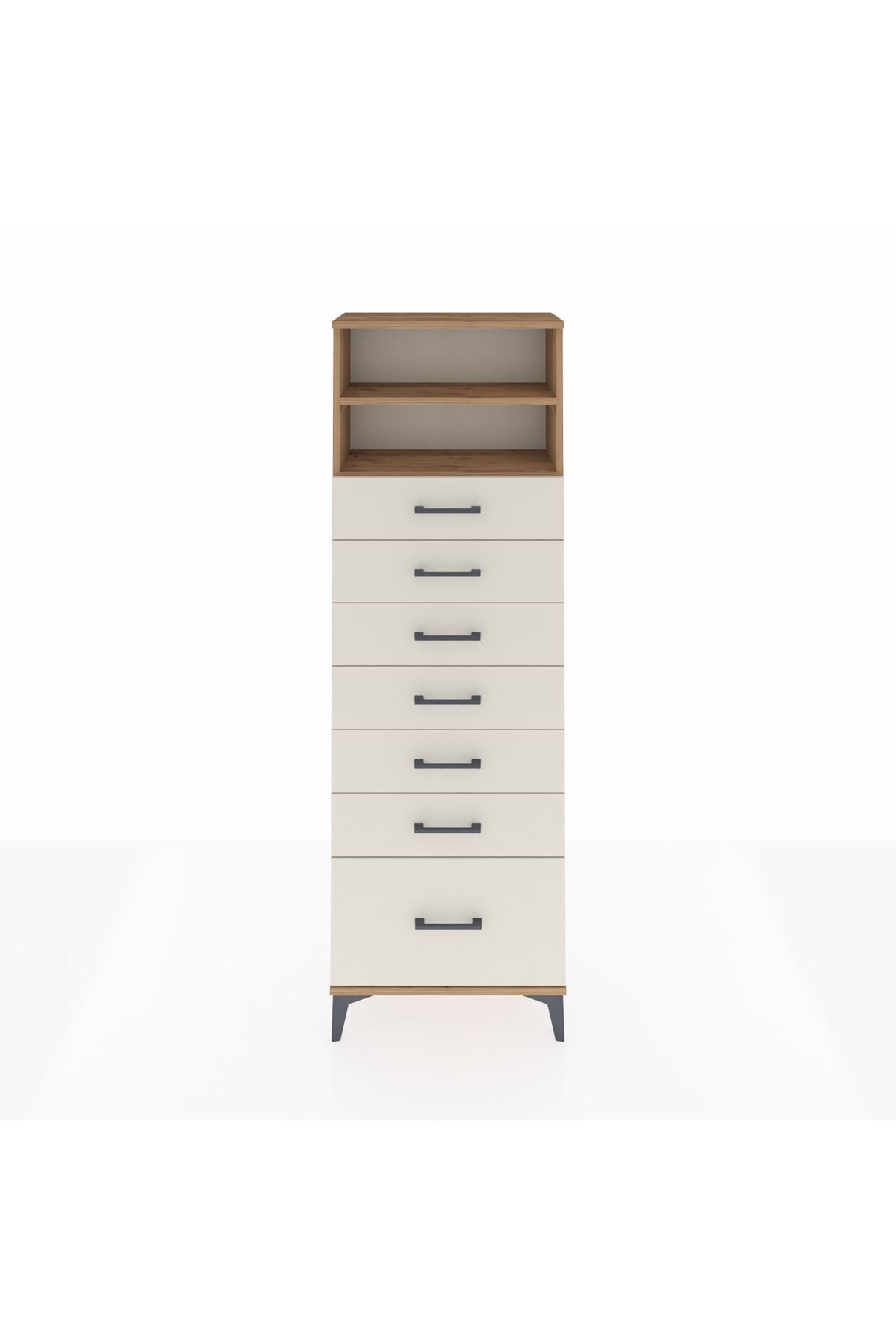 Arges Dolap 2 Raflı 7 Çekmeceli 60x30x182 - S23M038V7A
