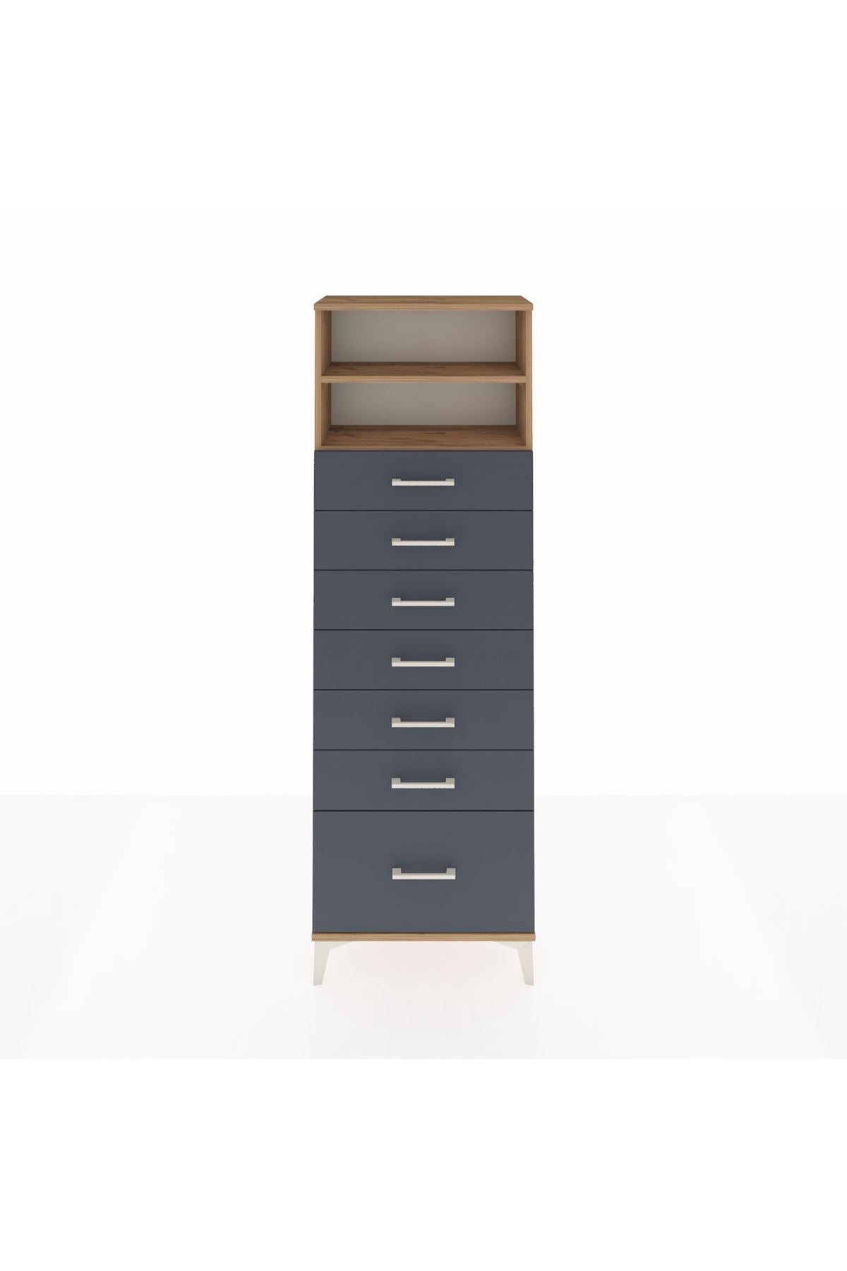 Arges Dolap 2 Raflı 7 Çekmeceli 60x30x182 - S23M038V8A