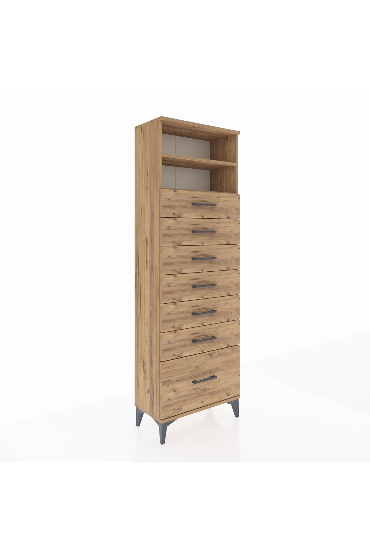 Arges Dolap 2 Raflı 7 Çekmeceli 60x30x182 - S23M038V9A