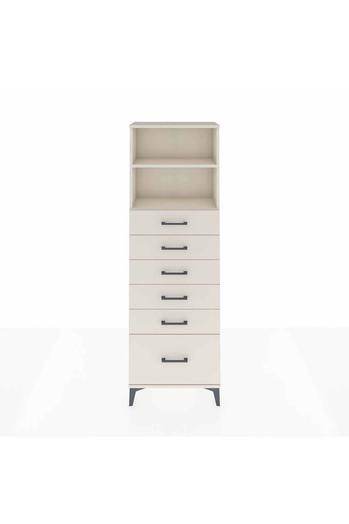 Arges Dolap 2 Raflı 6 Çekmeceli 60x30x182 - S23M039V1A