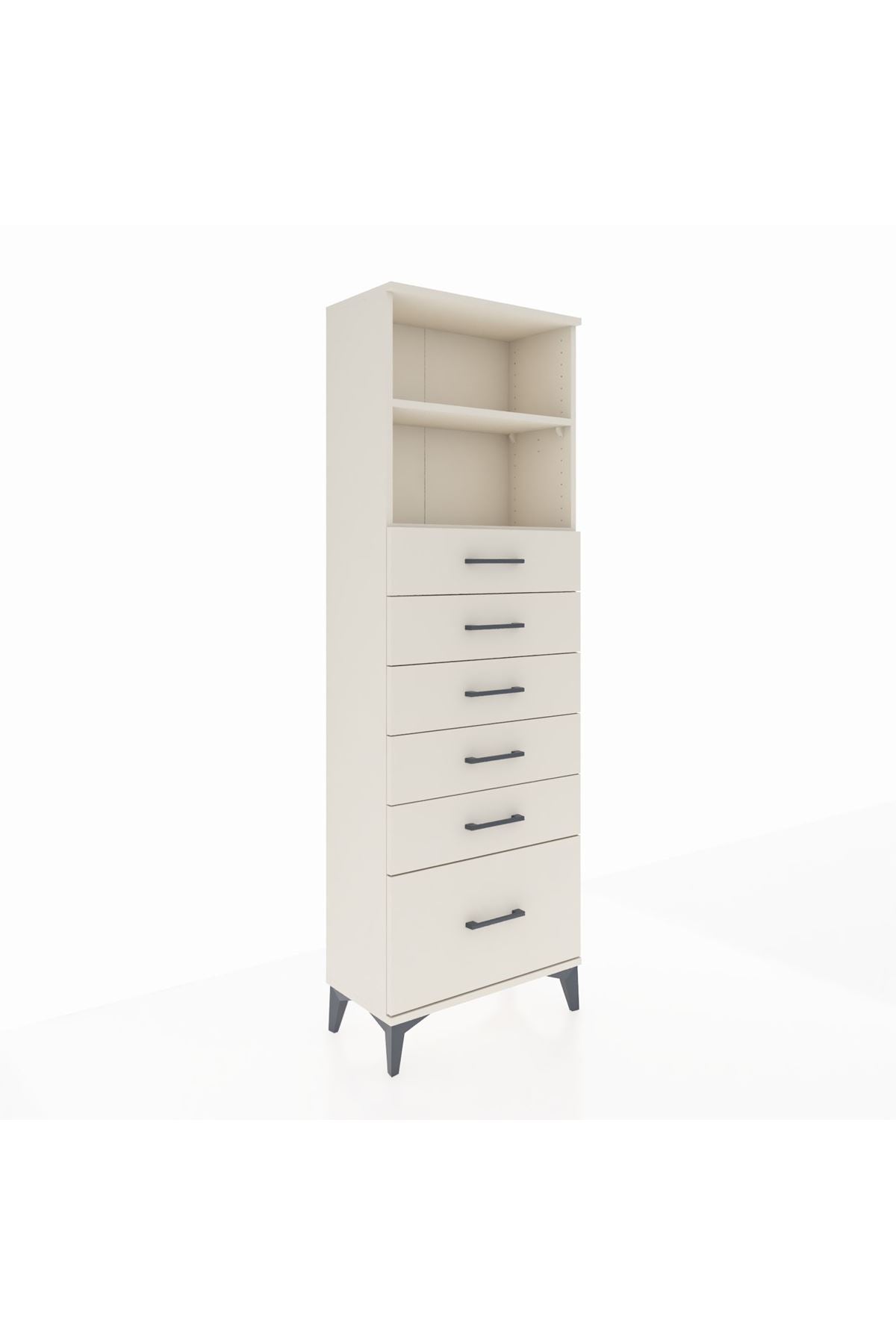 Arges Dolap 2 Raflı 6 Çekmeceli 60x30x182 - S23M039V1A