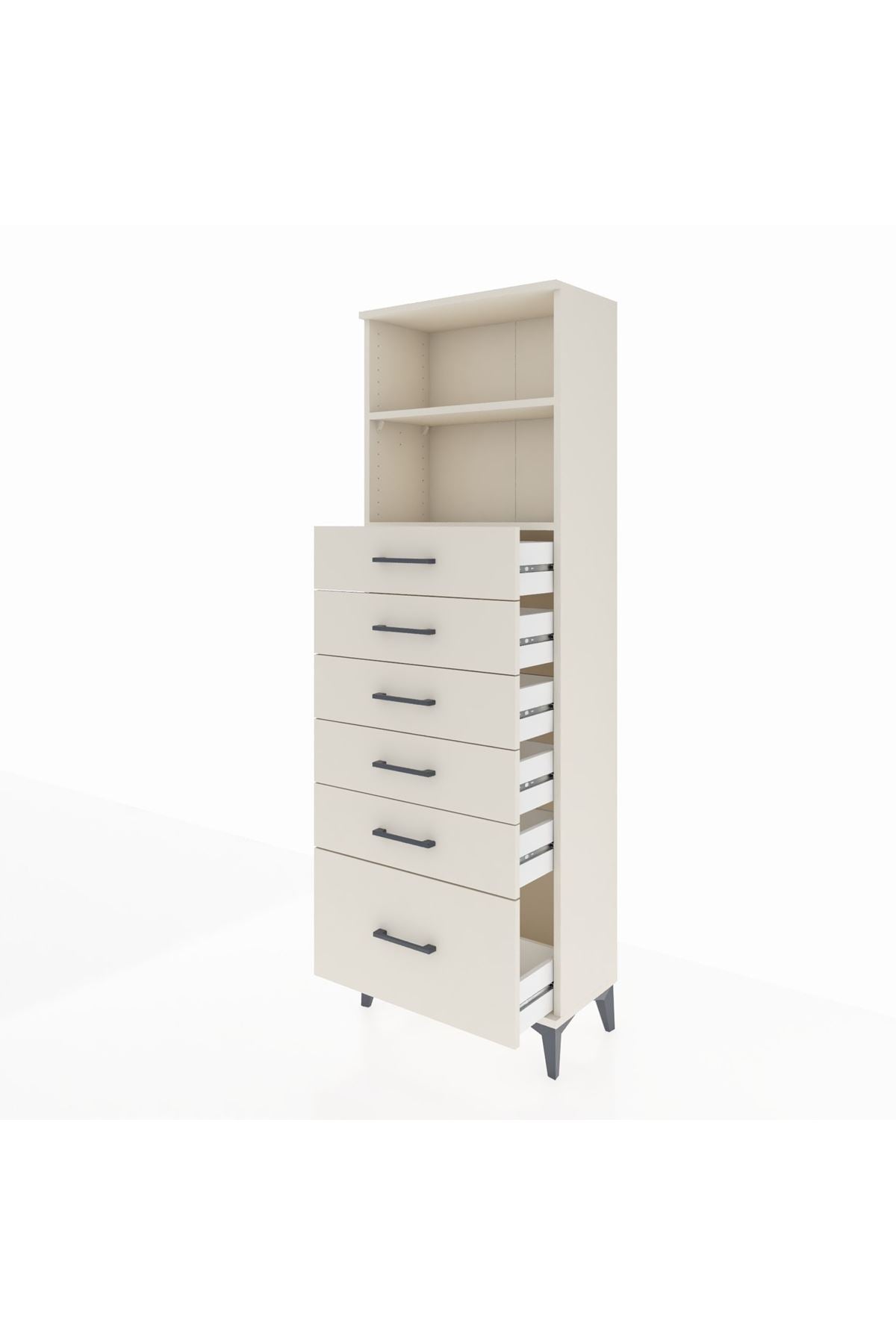 Arges Dolap 2 Raflı 6 Çekmeceli 60x30x182 - S23M039V1A