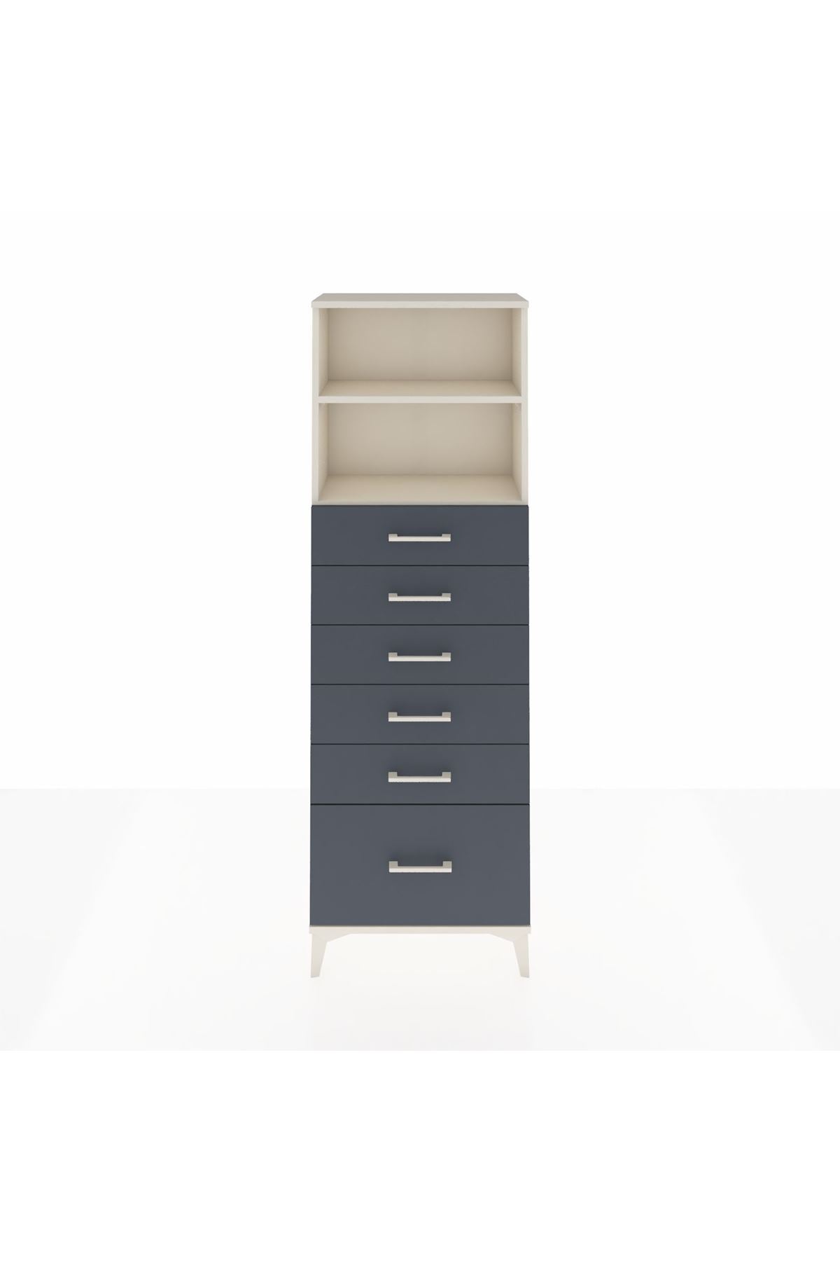 Arges Dolap 2 Raflı 6 Çekmeceli 60x30x182 - S23M039V2A