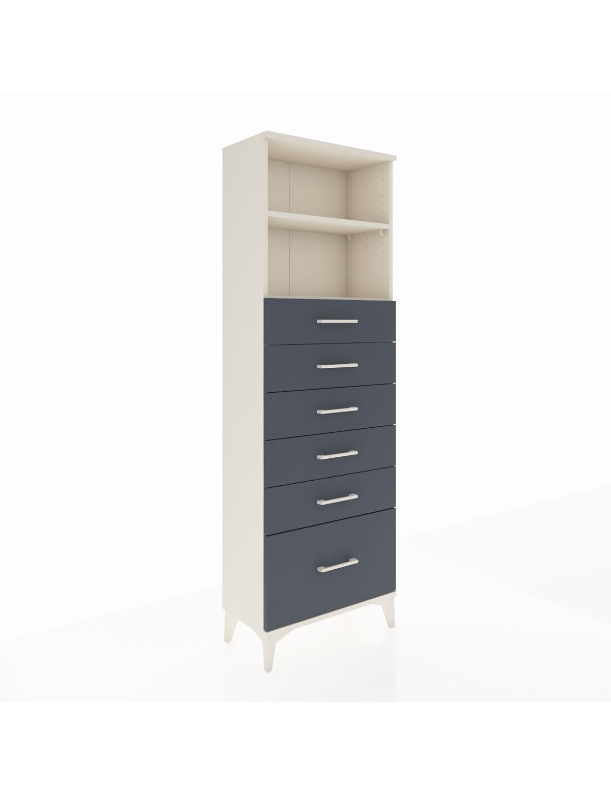 Arges Dolap 2 Raflı 6 Çekmeceli 60x30x182 - S23M039V2A