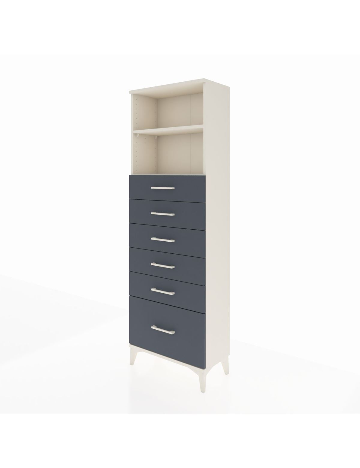 Arges Dolap 2 Raflı 6 Çekmeceli 60x30x182 - S23M039V2A