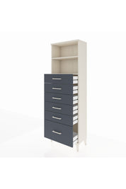 Arges Dolap 2 Raflı 6 Çekmeceli 60x30x182 - S23M039V2A