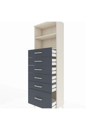 Arges Dolap 2 Raflı 6 Çekmeceli 60x30x182 - S23M039V2A
