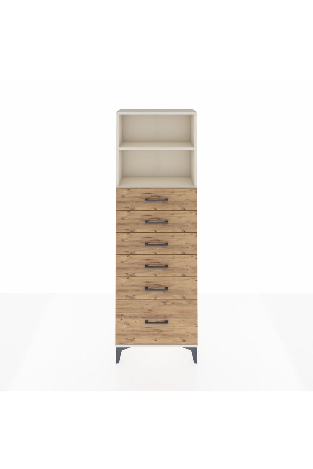 Arges Dolap 2 Raflı 6 Çekmeceli 60x30x182 - S23M039V3A