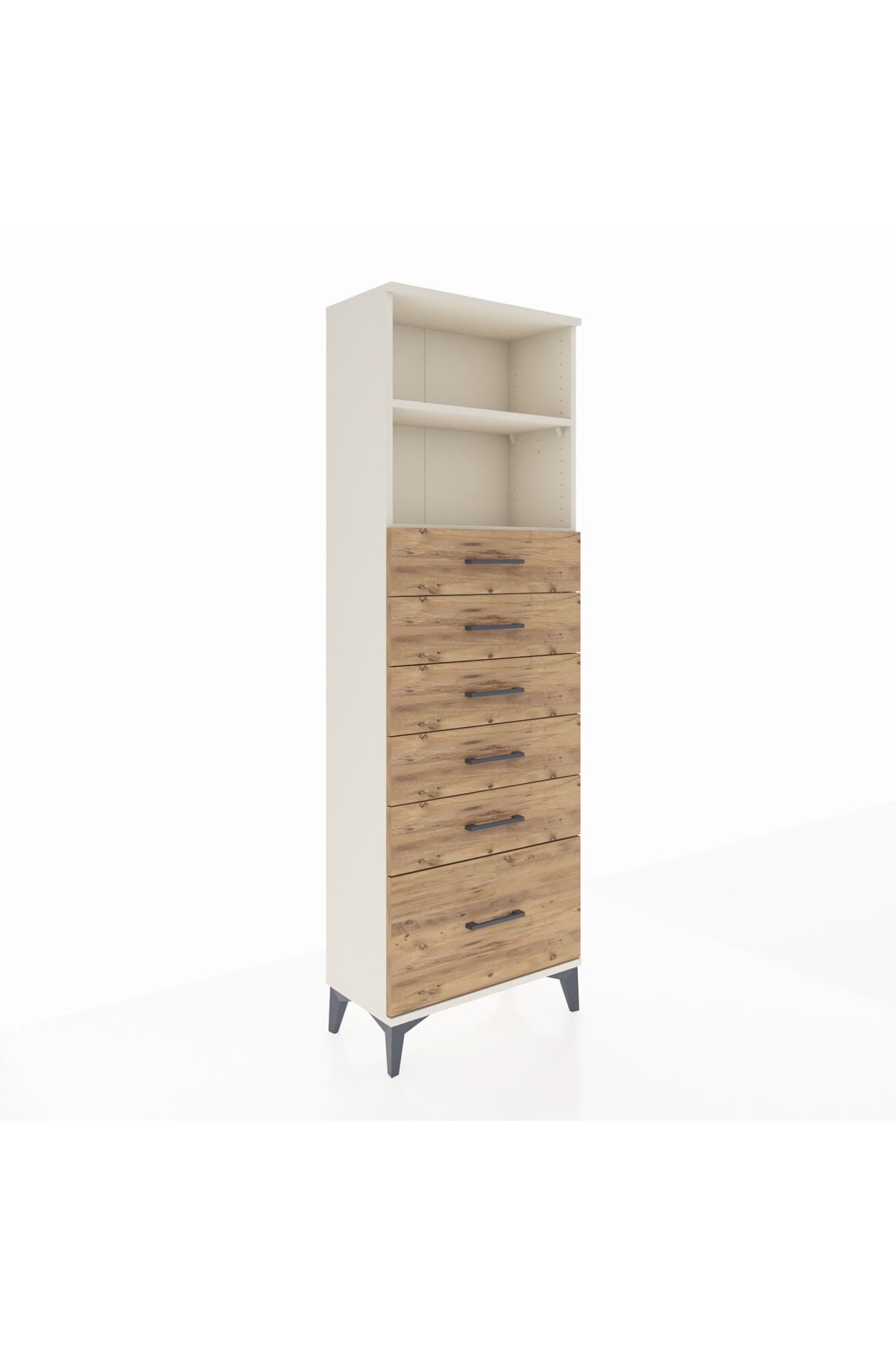 Arges Dolap 2 Raflı 6 Çekmeceli 60x30x182 - S23M039V3A