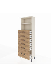 Arges Dolap 2 Raflı 6 Çekmeceli 60x30x182 - S23M039V3A