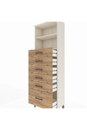 Arges Dolap 2 Raflı 6 Çekmeceli 60x30x182 - S23M039V3A