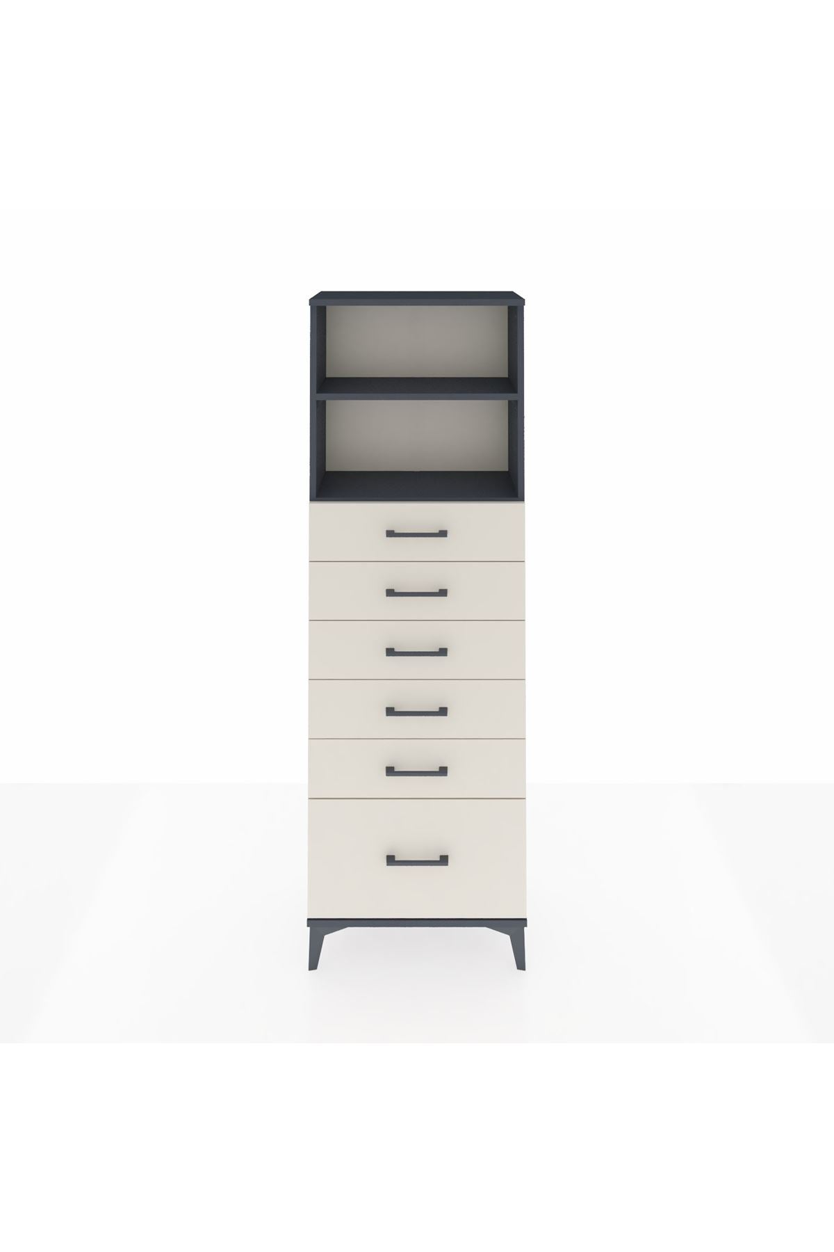 Arges Dolap 2 Raflı 6 Çekmeceli 60x30x182 - S23M039V4A