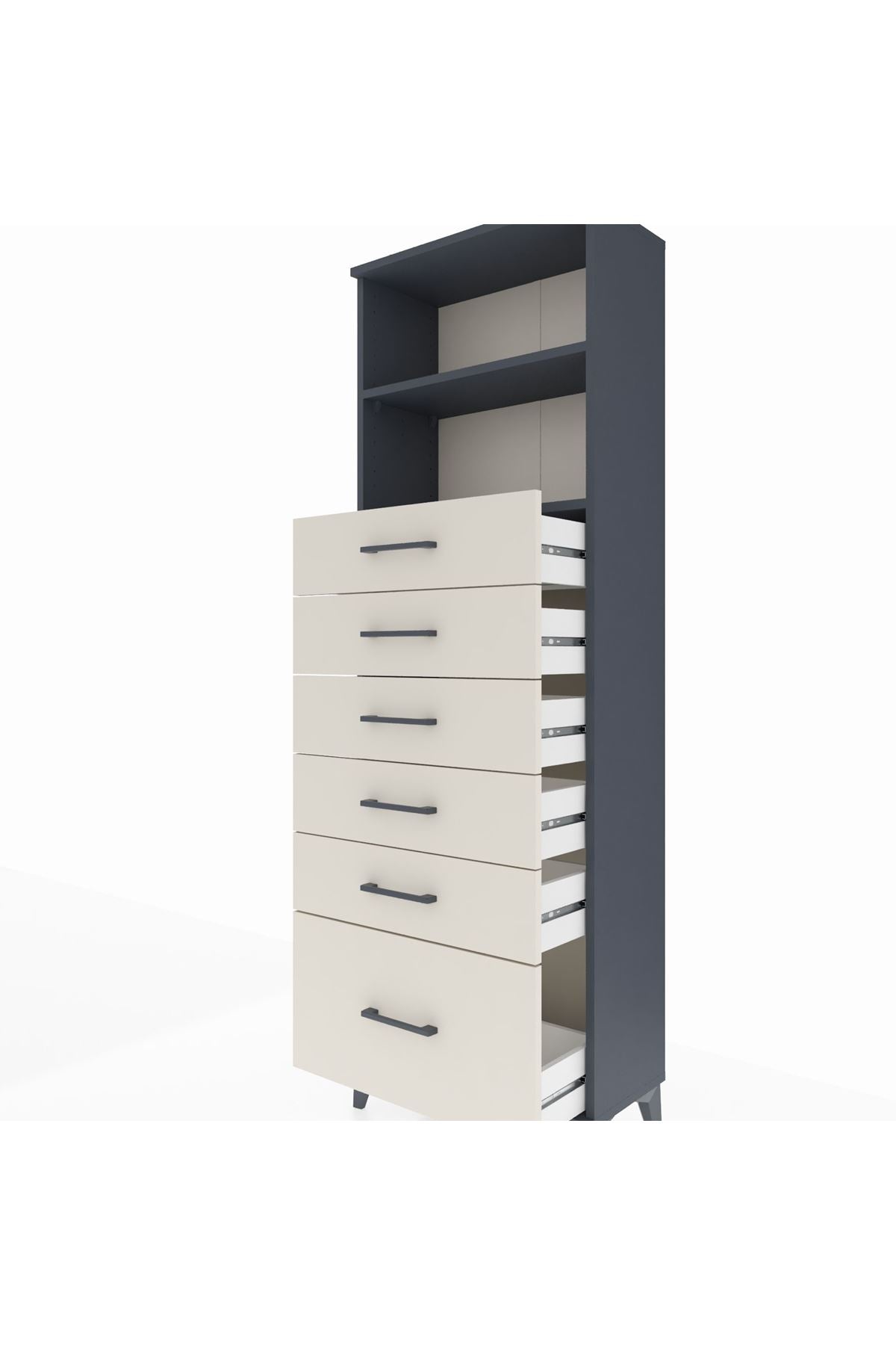 Arges Dolap 2 Raflı 6 Çekmeceli 60x30x182 - S23M039V4A