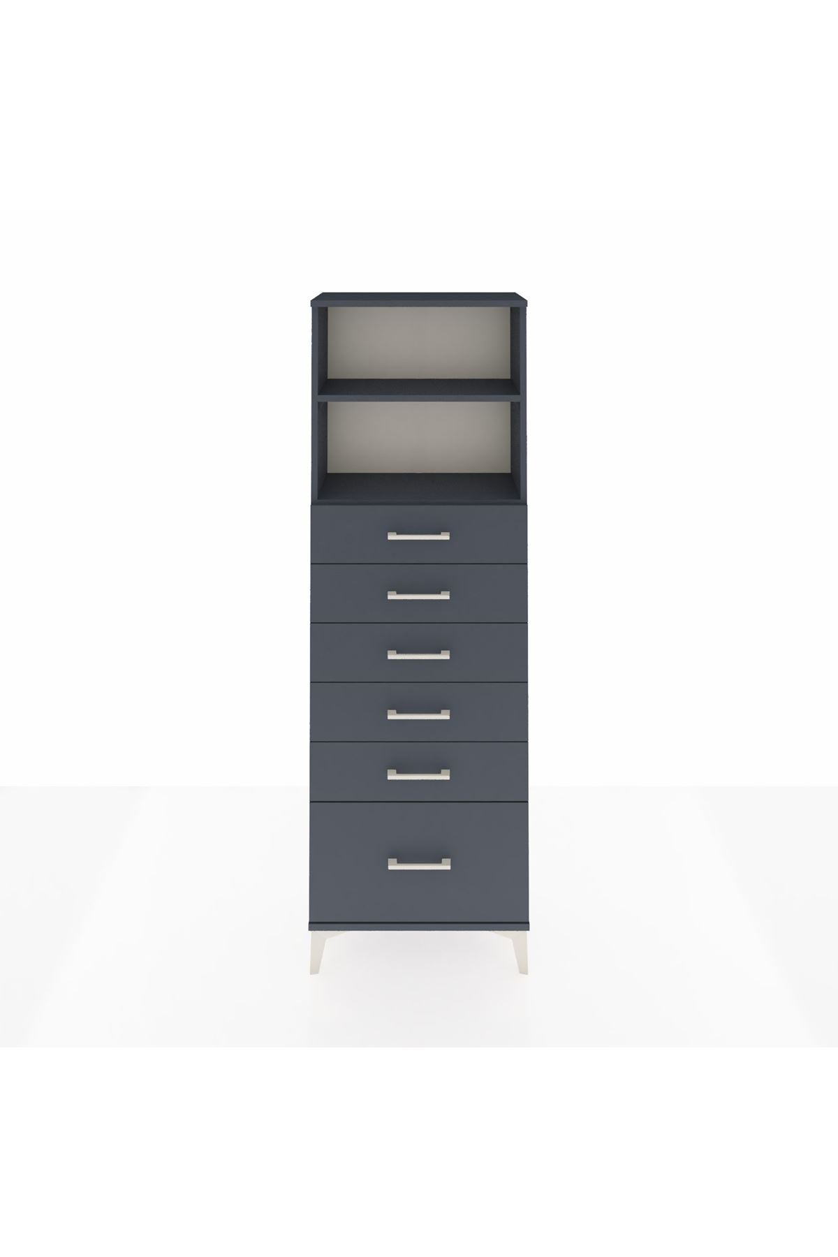 Arges Dolap 2 Raflı 6 Çekmeceli 60x30x182 - S23M039V5A