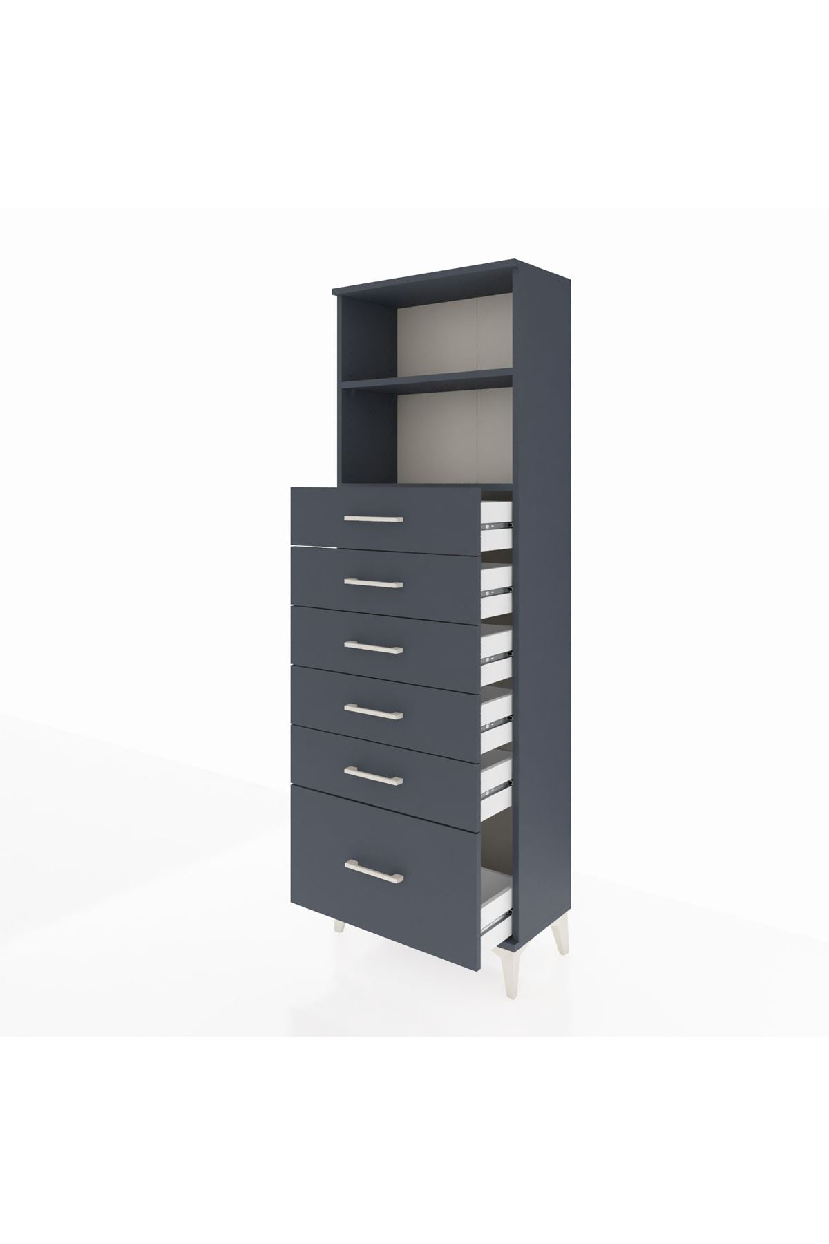 Arges Dolap 2 Raflı 6 Çekmeceli 60x30x182 - S23M039V5A